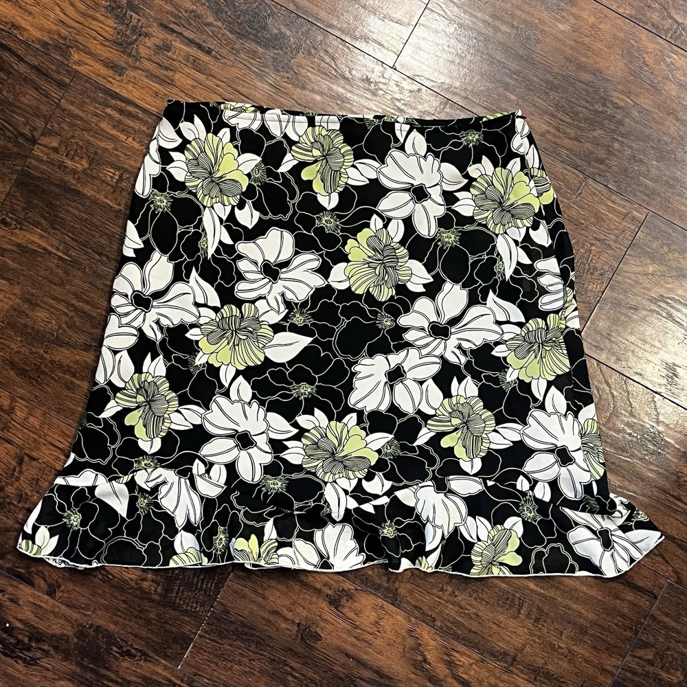 Worthington Floral Flowy Skirt, Women's Size‎ 16, Lined, Vintage